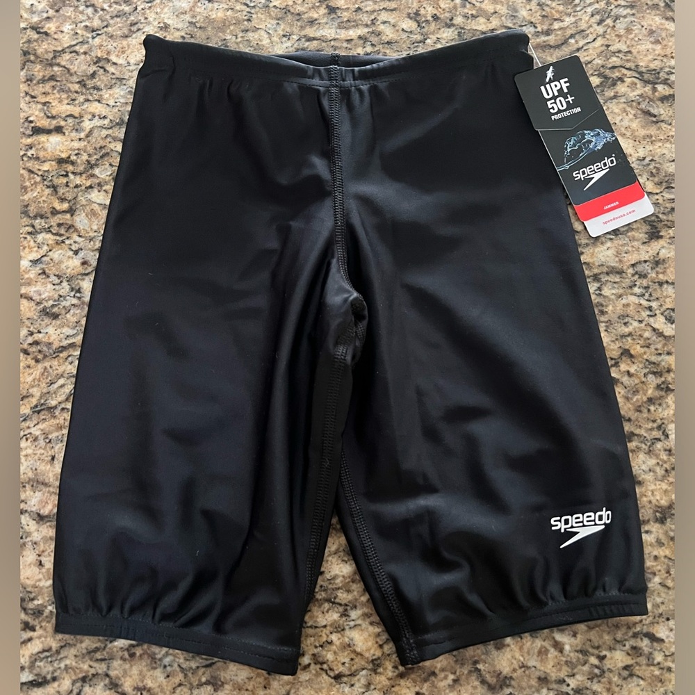 Speedo Jammer Black Swim Shorts - Size 8
